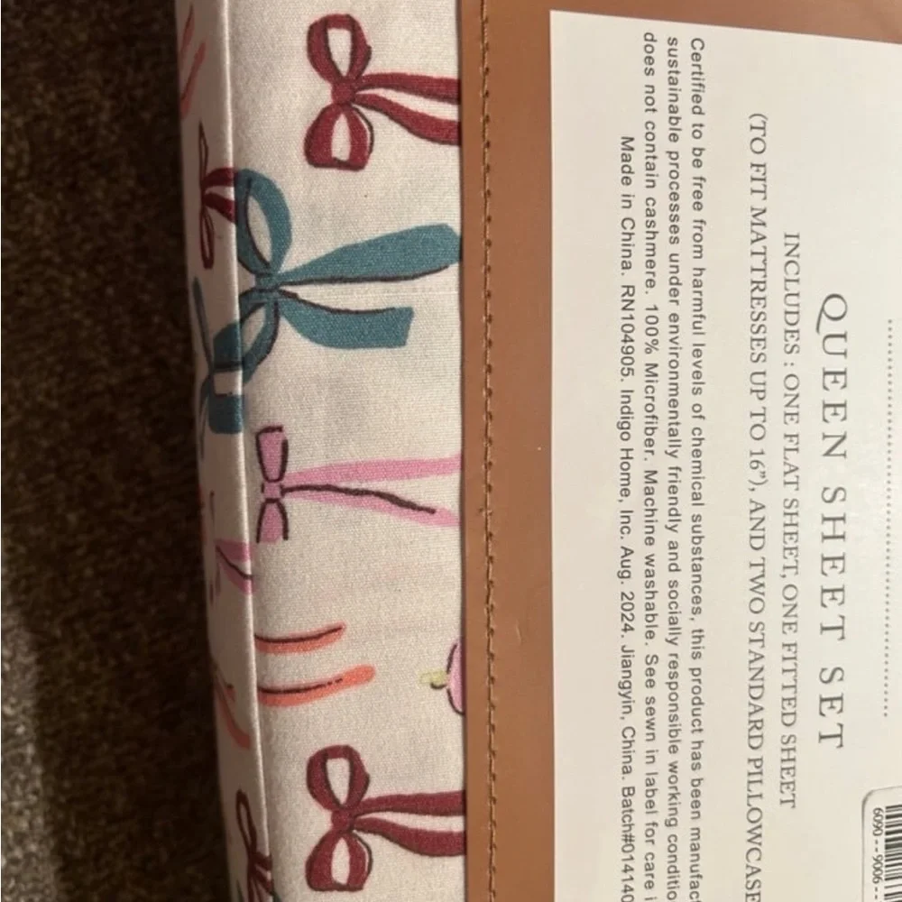 cupcakes & cashmere Bow Pattern Bedding Sheet Set